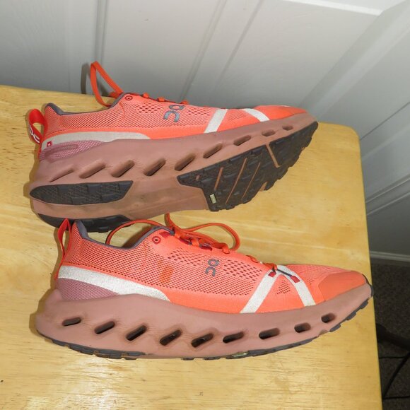 ON Cloud - Flame/Dustrose Cloudsurfer Trail Running Shoes -  Mens Size 10 - Picture 8 of 8